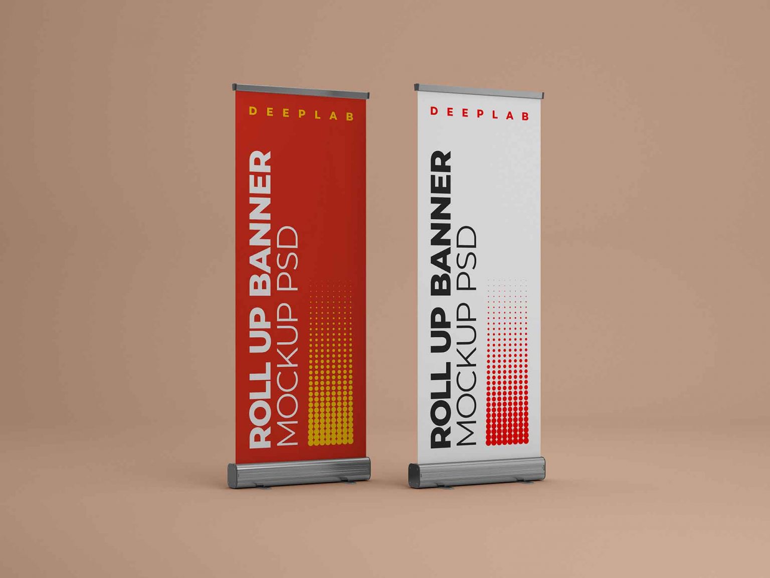 Free PSD Free 3 Roll-up Banner Mockup Set PSD - PsFiles