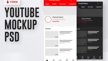 Free YouTube Profile Mobile UI Mockup PSD