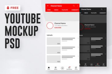 Free YouTube Profile Mobile UI Mockup PSD