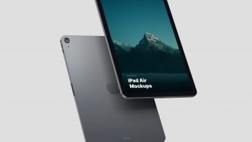 Space Gray iPad Air Mockups PSD