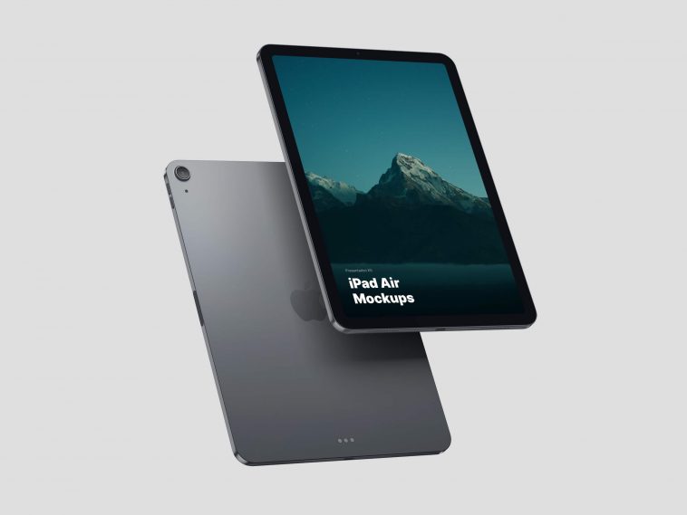 Space Gray iPad Air Mockups PSD