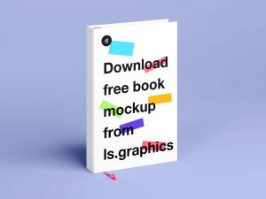 Standing Hard Cover Book Mockup PSD