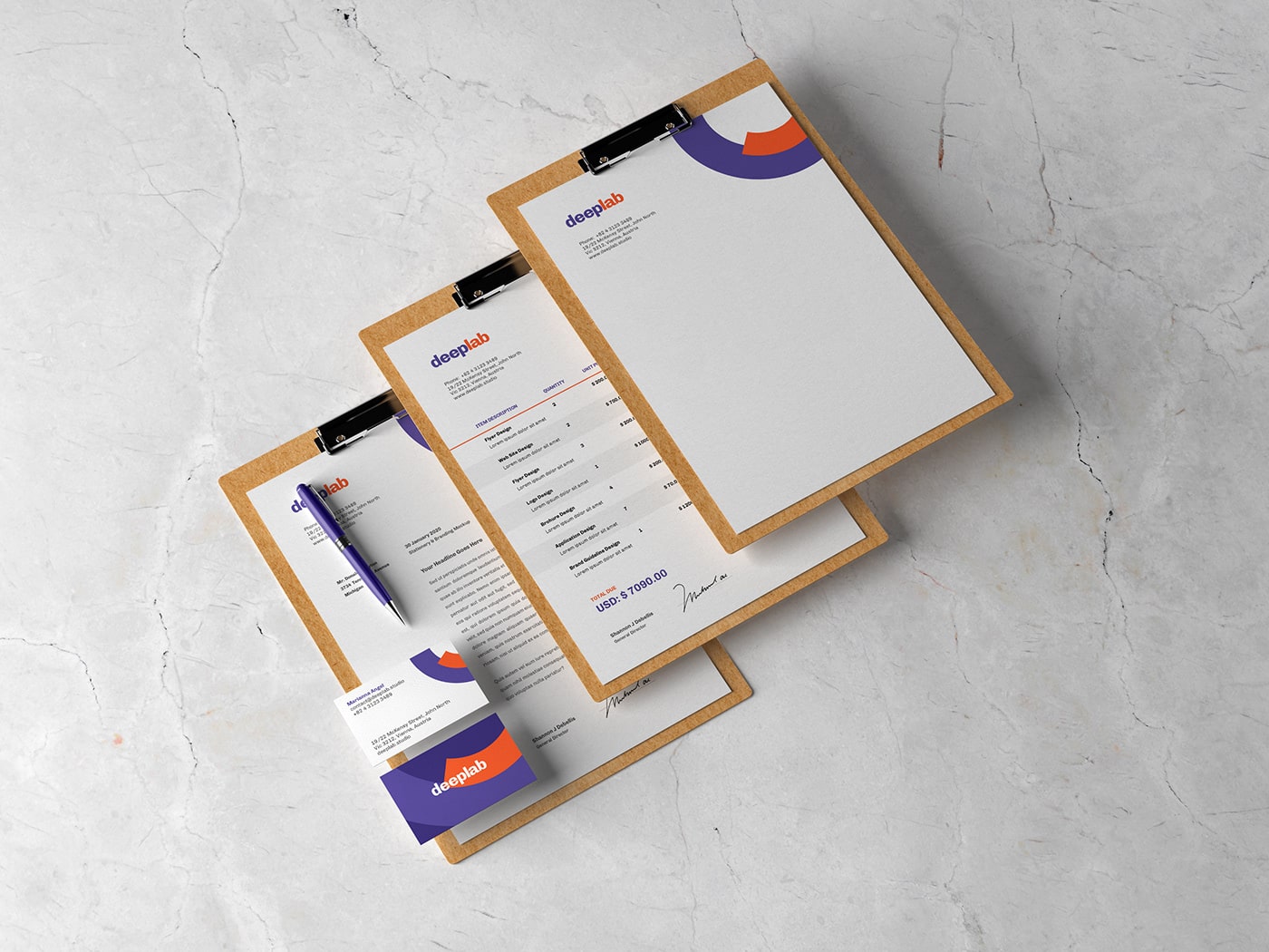 Free Clipboard Branding Mockup set