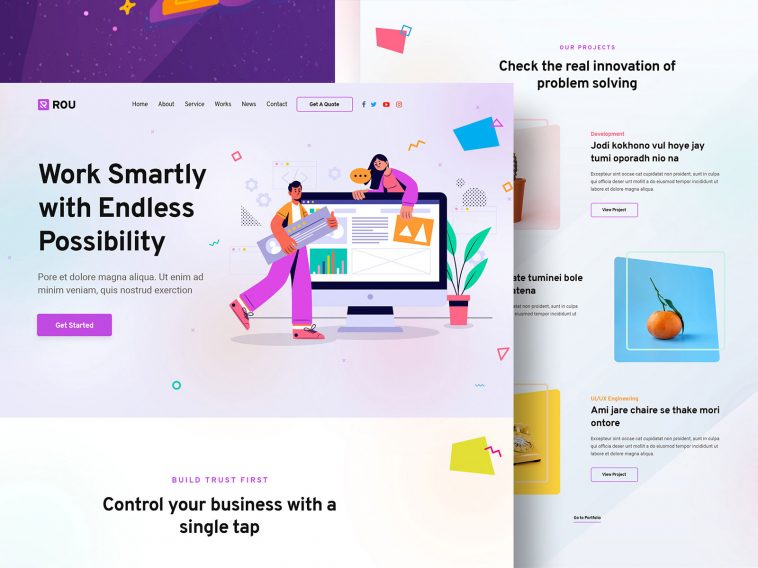 Creative Startup Agency Website Landing Page PSD