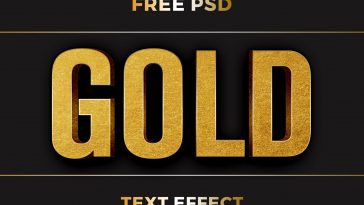 Free Gold Foil Photoshop Text Effect PSD
