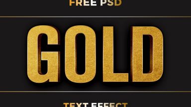 3D Gold Text Effect PSD - PsFiles