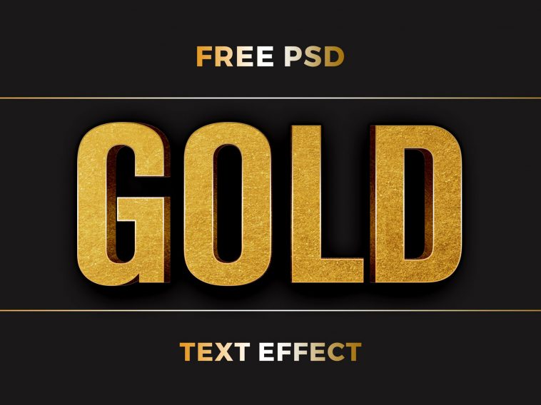 Free Gold Foil Photoshop Text Effect PSD