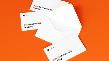 Free Business Cards with Envelope Mockups PSD