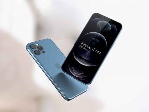 Flying iPhone 12 Pro Mockup PSD