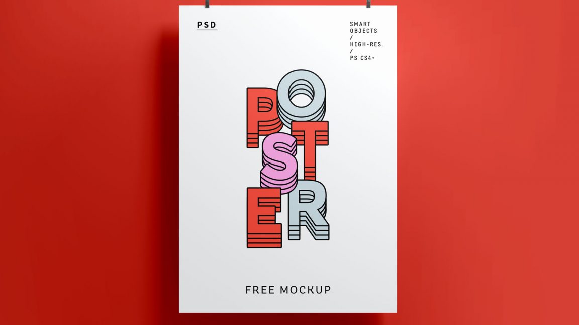 Free Hanging Vertical Poster Mockup PSD Set - Best Free PSD Mockups ...