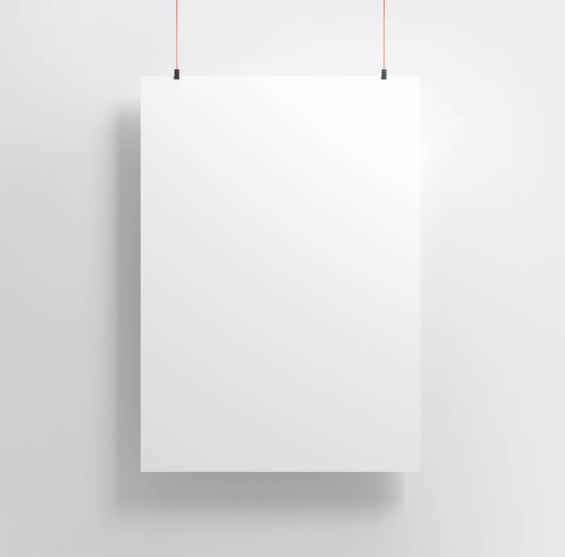Free Simple Hanging Poster Mockup PSD