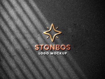 Free Stone Emboss Logo Mockup