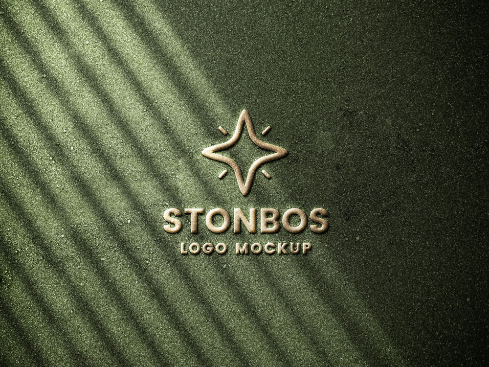 Free Stone Emboss Logo Mockup