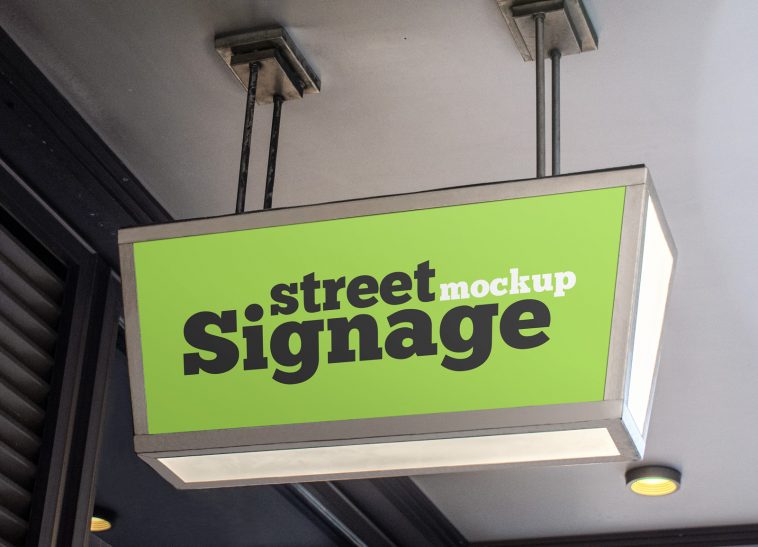 Free Street Signboard Mockup PSD