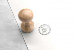 Free Vintage Wooden Round Rubber Stamp Mockup PSD
