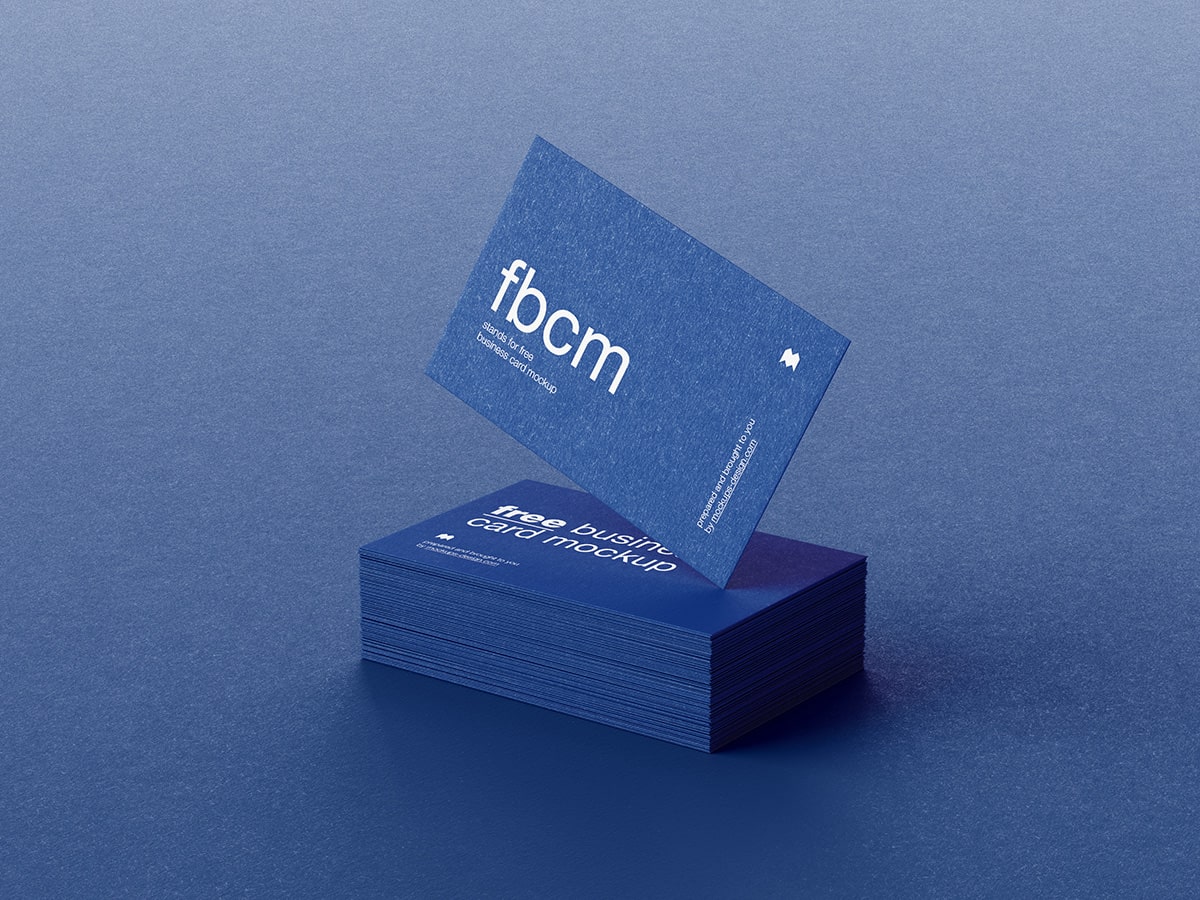 Stacked business card mockup