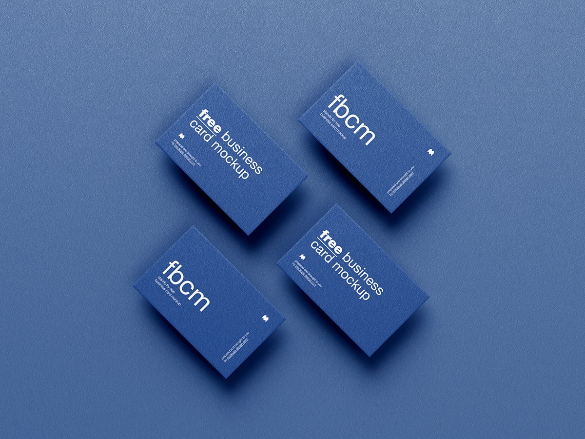 Top view 4 Business cards mockup design