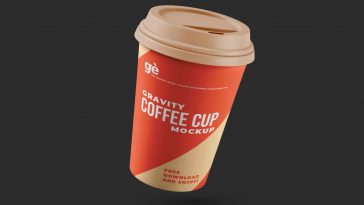 Gravity Paper Coffee Cup Mockup PSD