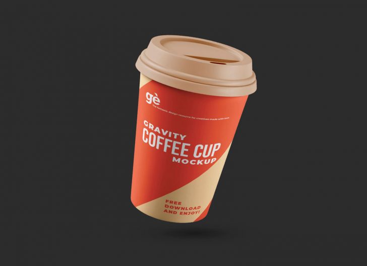 Gravity Paper Coffee Cup Mockup PSD - PsFiles