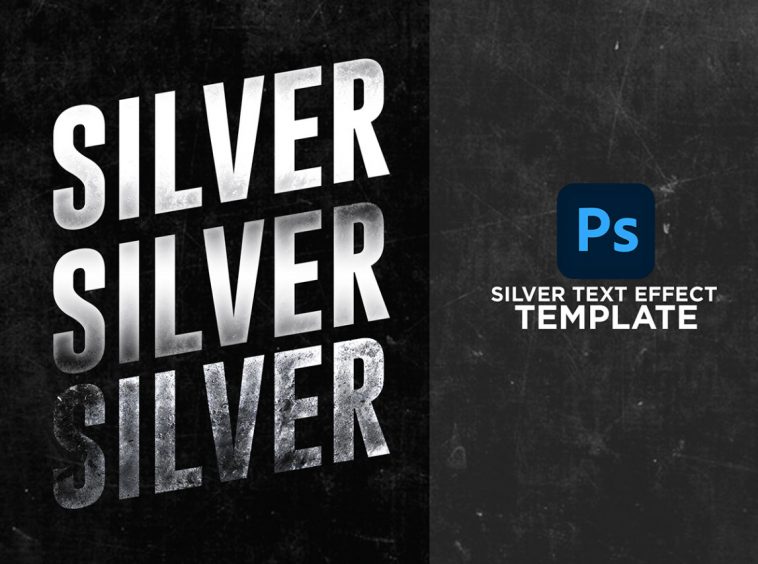 Simple Silver and Grunge Text Effects PSD for Free