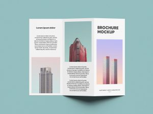 Top view Folded Brochure Mockup PSD