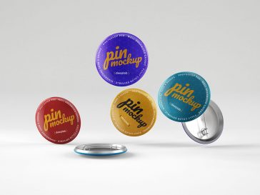 Glossy Button Pin Mockup