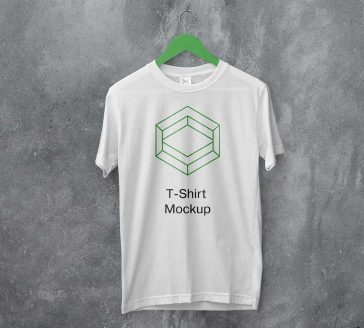 White Hanging T-Shirt Mockup PSD