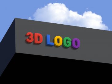 Free Office Building Facade 3D Logo Mockup PSD