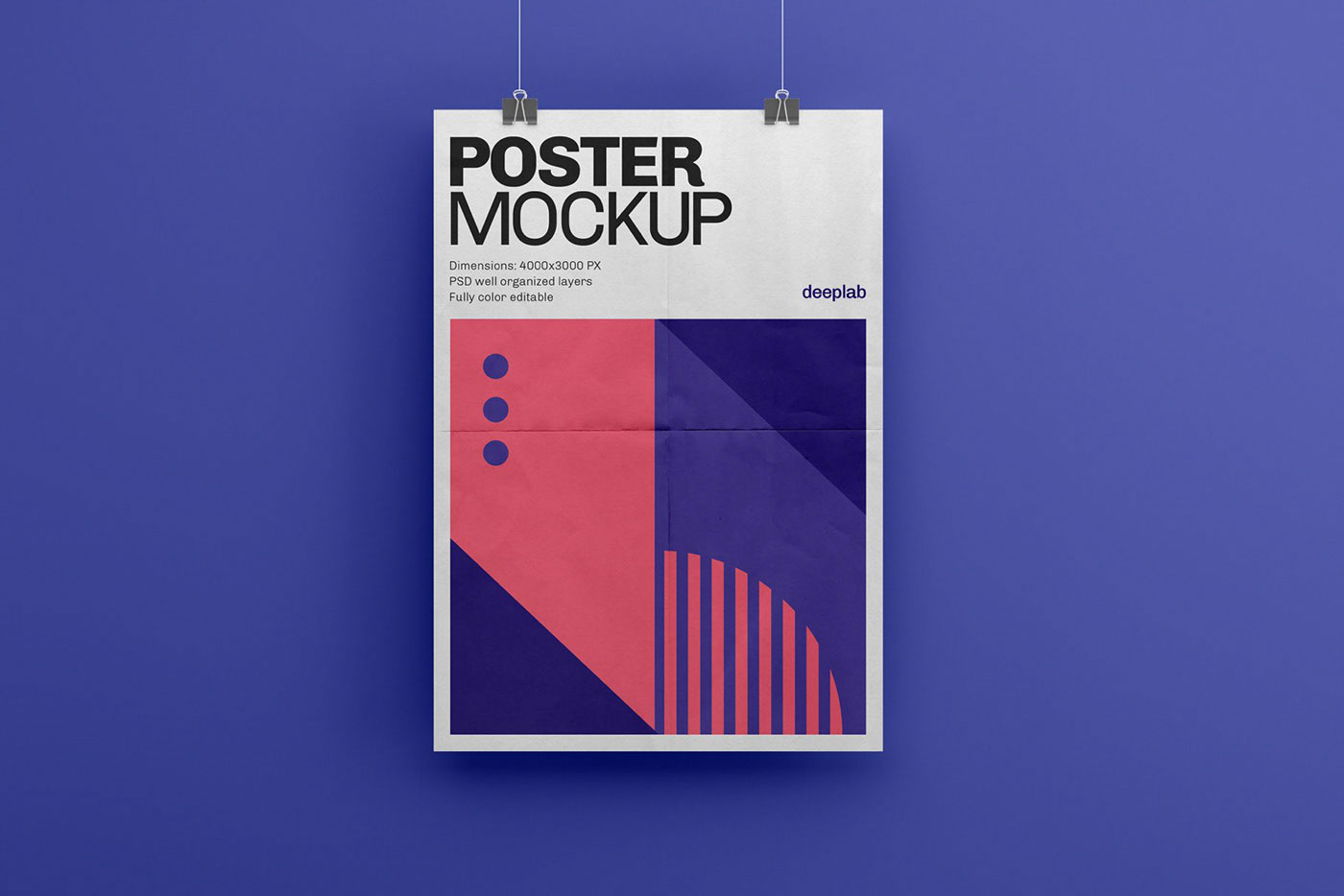 Free Hanging Vertical Poster Mockup PSD set