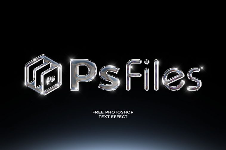 Free Chrome Movie Title Text Effect PSD