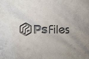 Free Wall Engraved Logo Mockup PSD