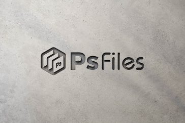 Free Wall Engraved Logo Mockup PSD