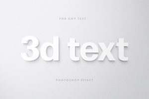 White 3D Text Effect