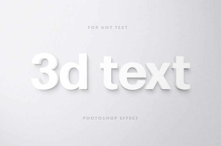 White 3D Text Effect