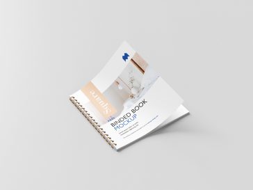 Free Square Binded Brochure Mockup PSD set