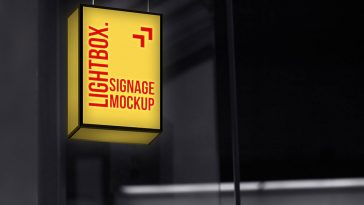 LightBox Logo Sign Mockup PSD