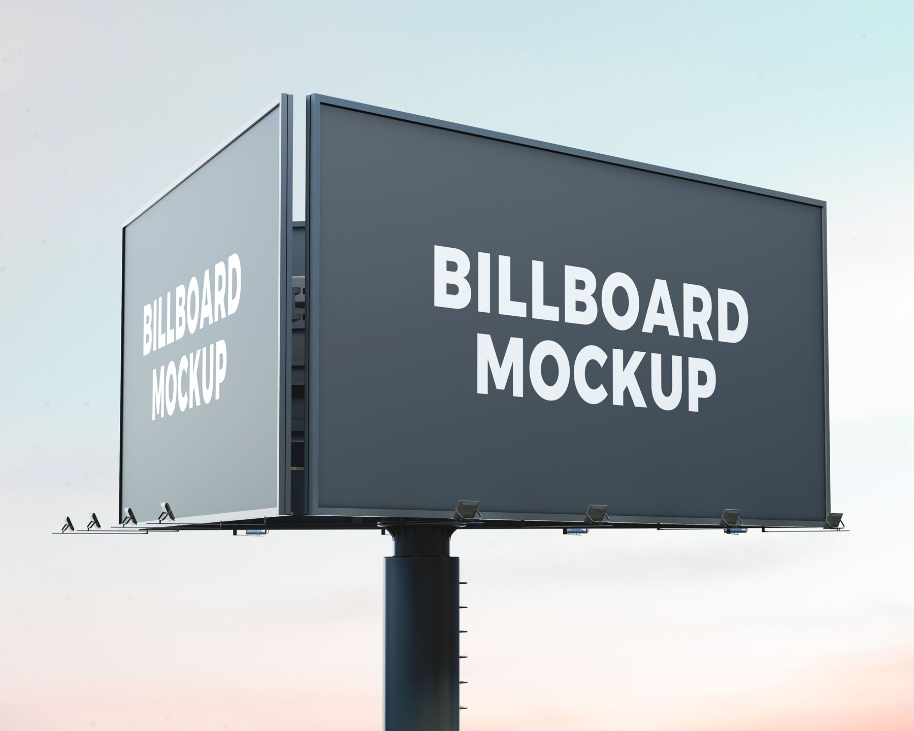 Triangular Advertising Billboard Mockup Free PSD Set