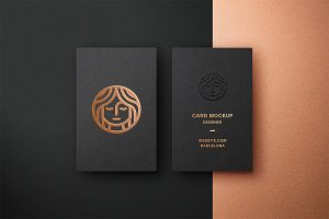 Free Foil Embossed Business Card Mockup PSD