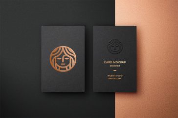 Free Foil Embossed Business Card Mockup PSD