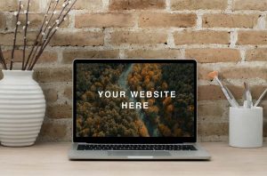 Workspace MacBook Mockup PSD