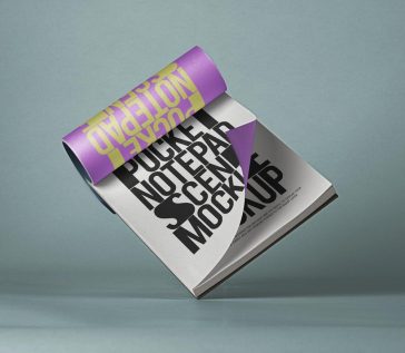 notepad notebook pocket square branding scketch graphic free psd mockup