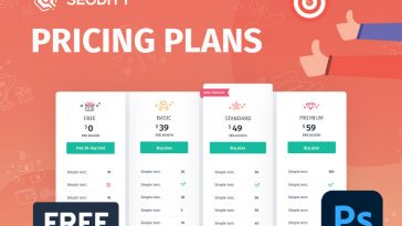 Free Pricing Plans PSD Template