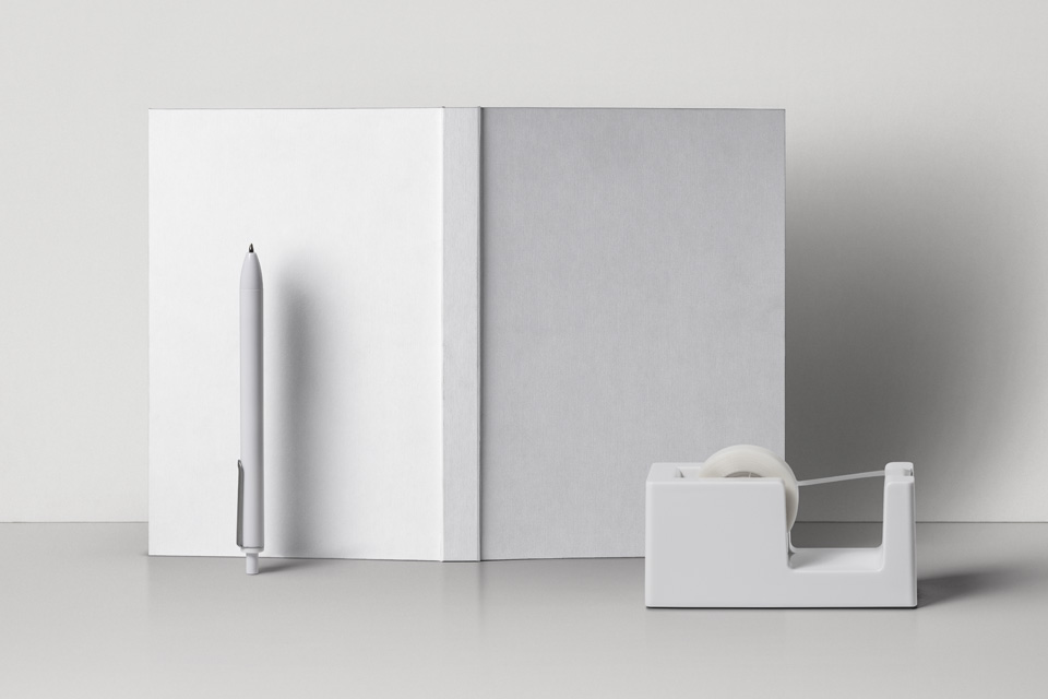 Open Blank White Hardcover Book Mockup