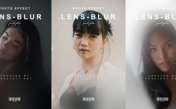 Free 4 Lens Blur Photo Effect Poster Template PSD