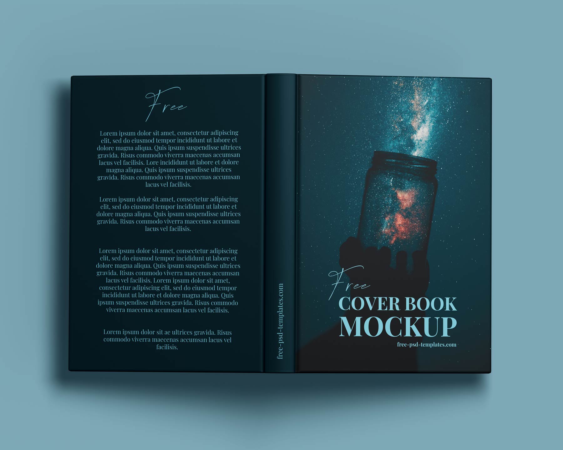 Hardcover Open Book Top view mockup