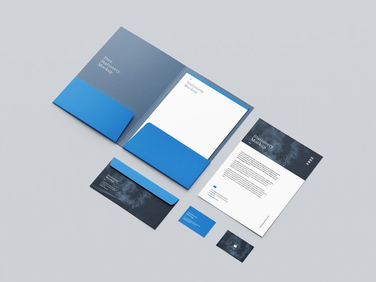 Free Branding Stationery Mockup 6 PSD Set