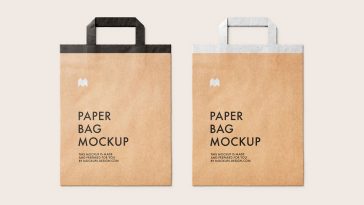 Kraft Paper Shopping Bag with Receipt Mockup - Free Download