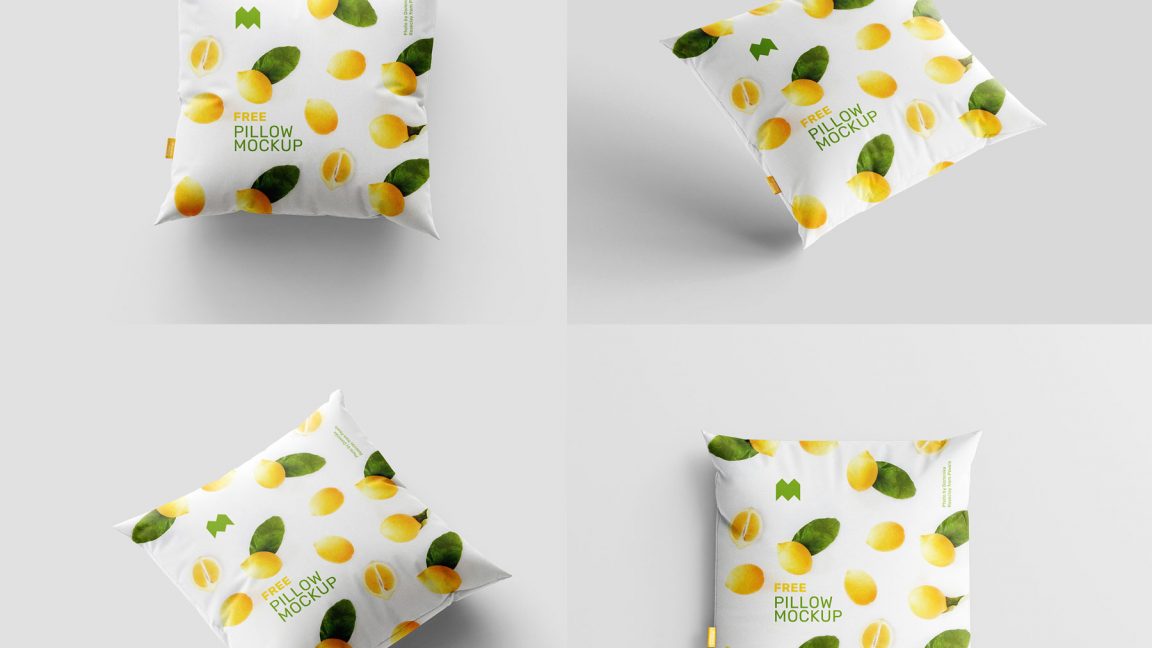 3 Free Square Pillow Mockup PSD set - PsFiles