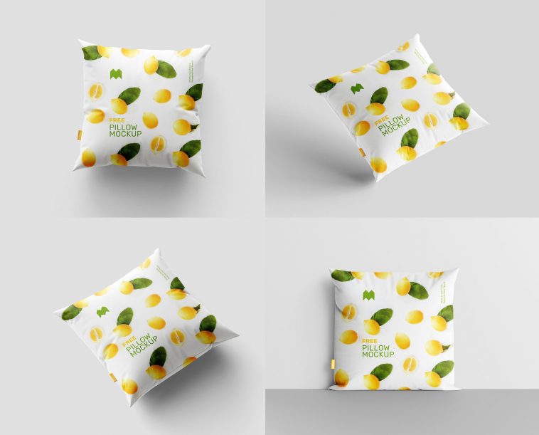 Free Square Pillow Mockups PSD set