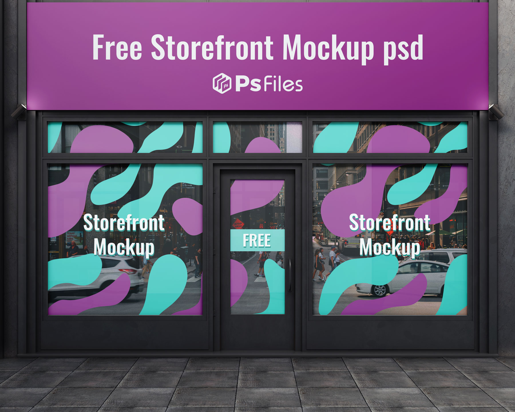 Download Free Free Storefront Sign Board And Glass Vinyl Sticker Mockup Psd Psfiles